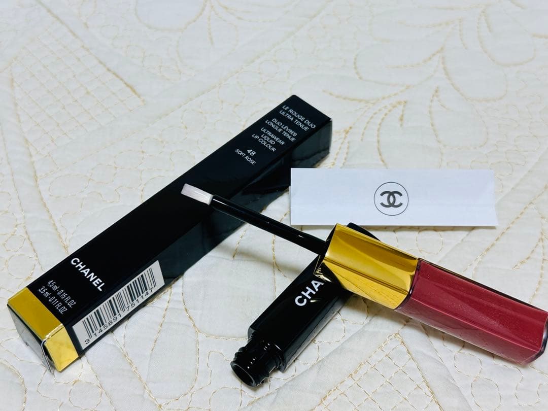 シャネルCHANEL☆ルルージュデュオウルトラトゥニュ48ソフトローズ口紅グロス