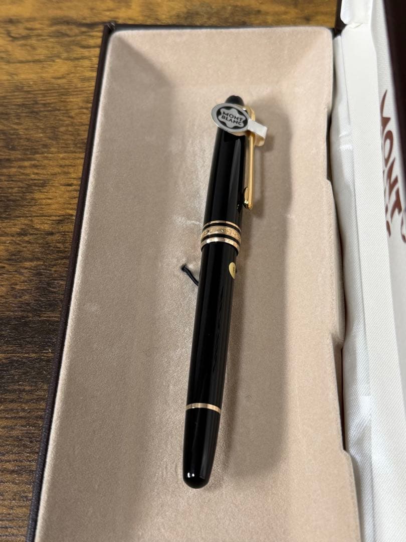 新品未使用　144 エボナイト芯　バイカラー　全金　14K 備品付　万年筆　F