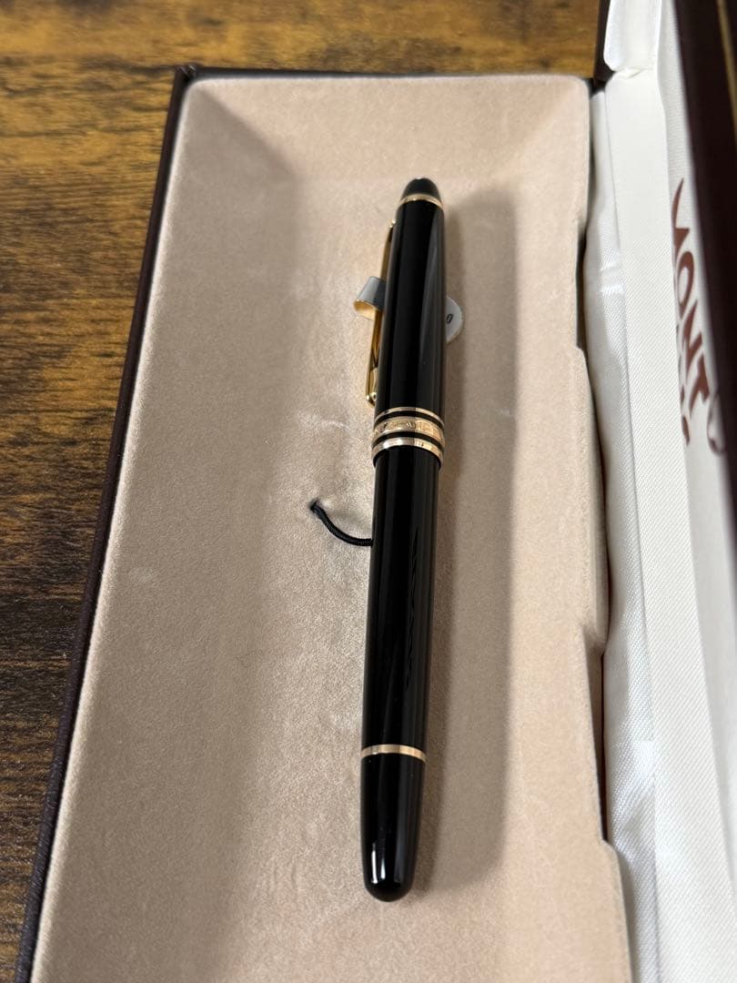 新品未使用　144 エボナイト芯　バイカラー　全金　14K 備品付　万年筆　F