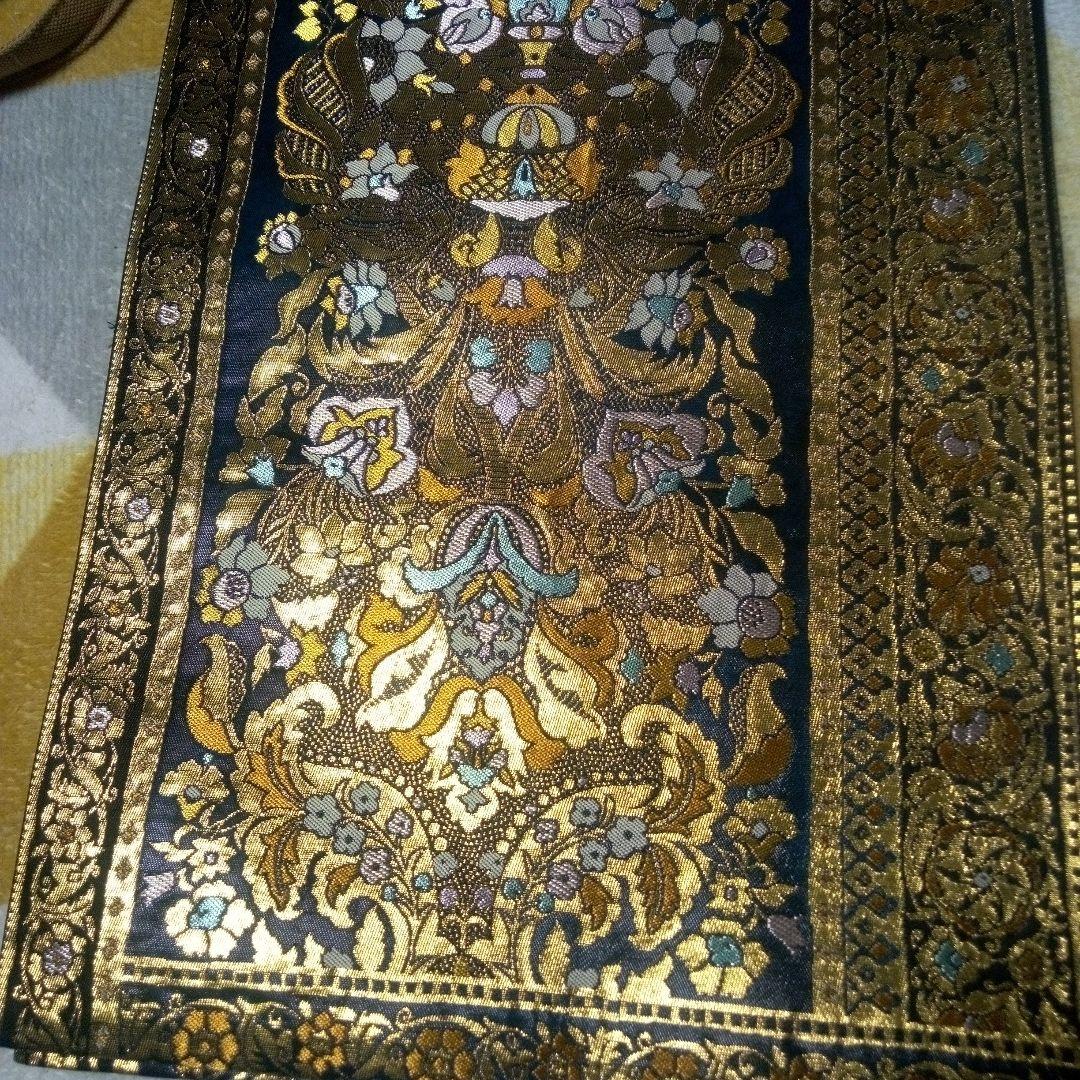 本金箔と東欧花飾更紗文帯(新品)