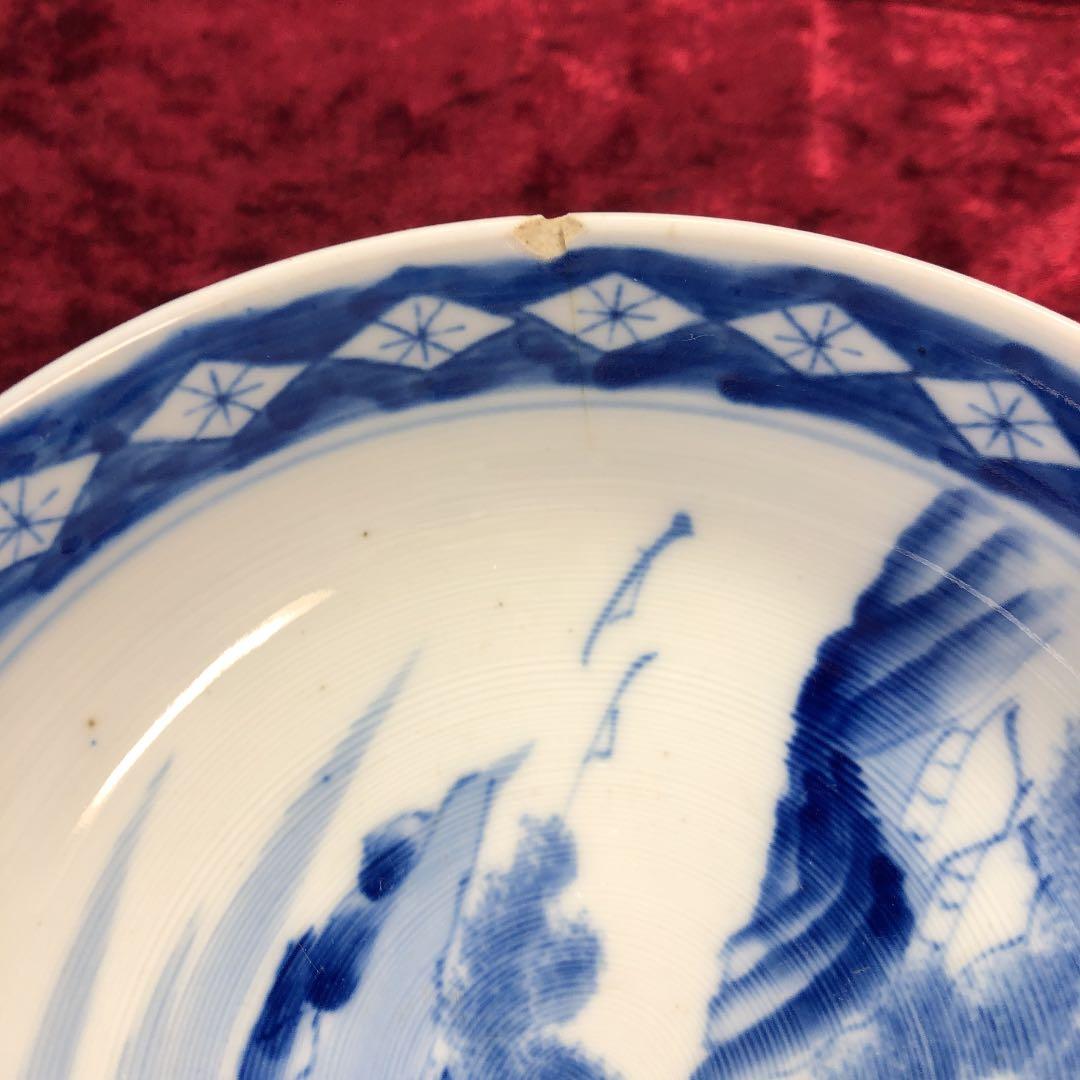 古伊万里 染付け　大鉢・中鉢　2個セット(蔵出し骨董品)