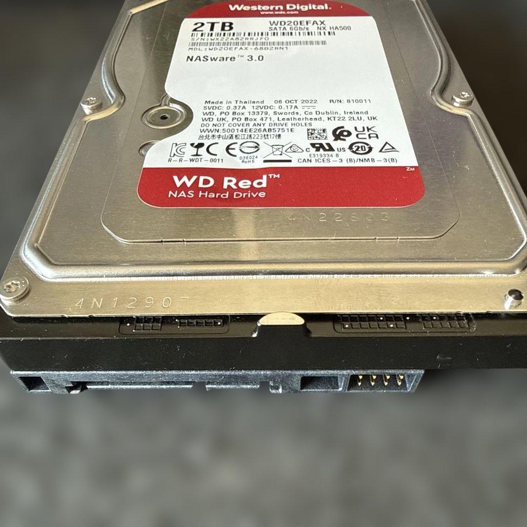 WD Red 2TB WD20EFAX 内蔵型ハードディスクドライブ　中古品