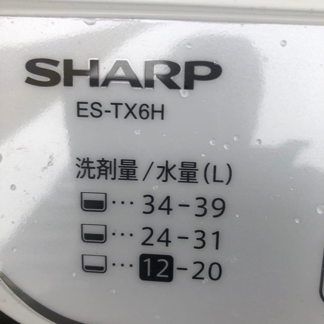 SHARP 縦型洗濯機 6.5kg ホワイト2024年製
