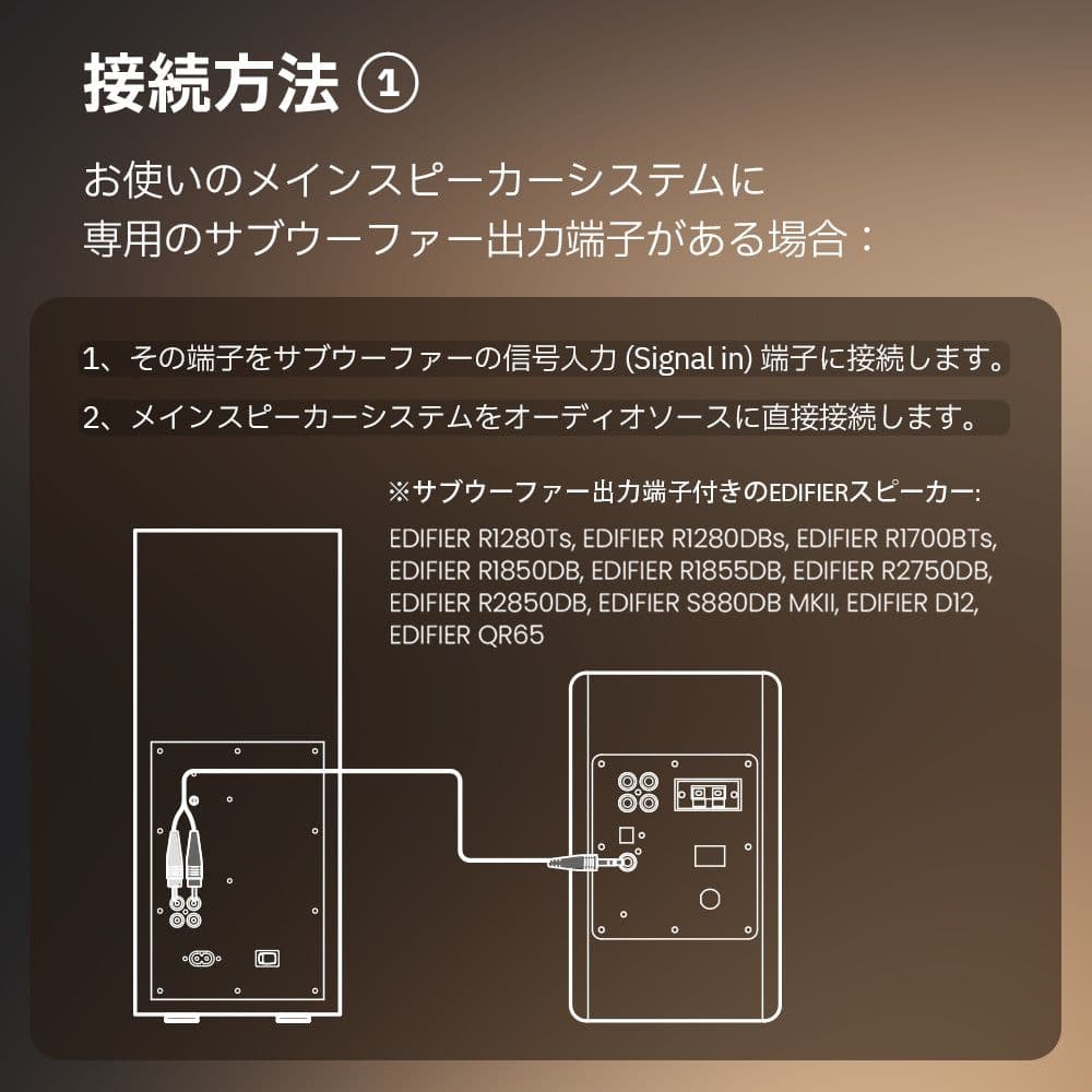 【新品】Edifier T5s ブラウン 茶色 8インチ 70W サブウーファー
