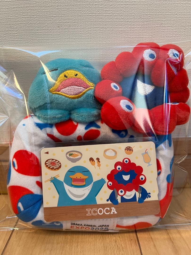 万博記念 ICOCA＋イコちゃん・ミャクミャクマスコット　　カードスタンドセット