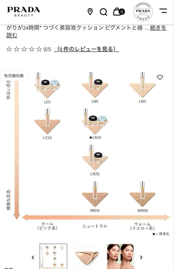 プラダ メッシュ クッションファンデーションLN25