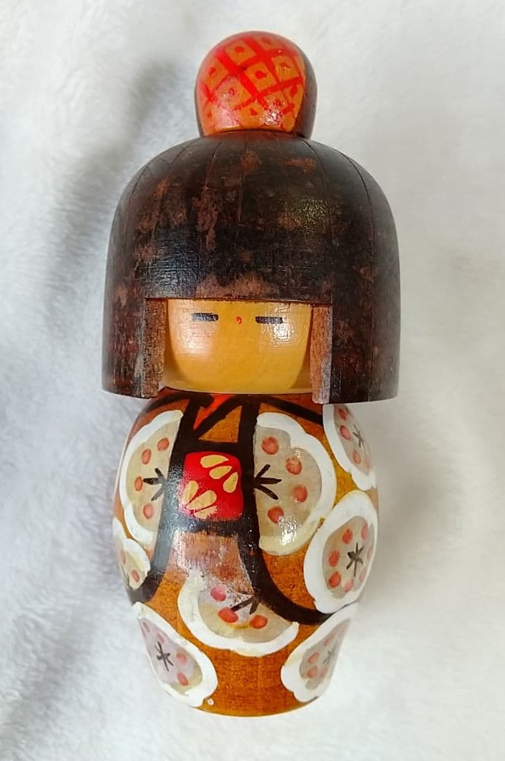 創作こけし　高見沢一夫　青木蓼華　ひな菊　エンジ　梅　　宮下はじめ