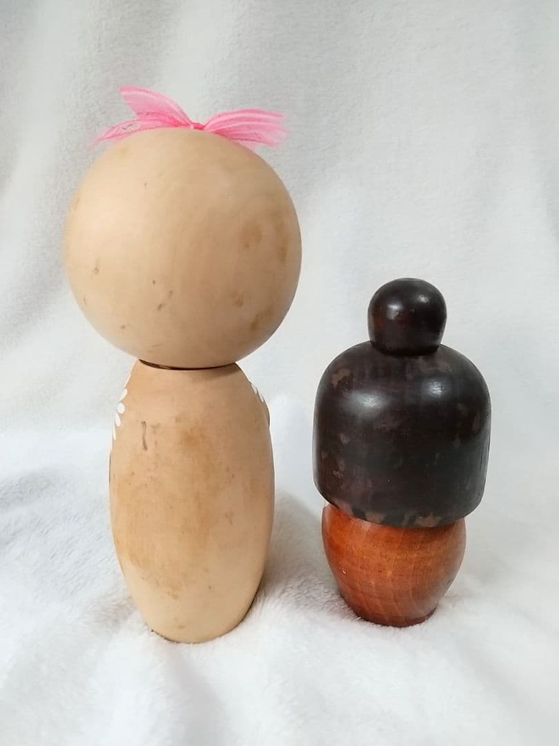 創作こけし　高見沢一夫　青木蓼華　ひな菊　エンジ　梅　　宮下はじめ