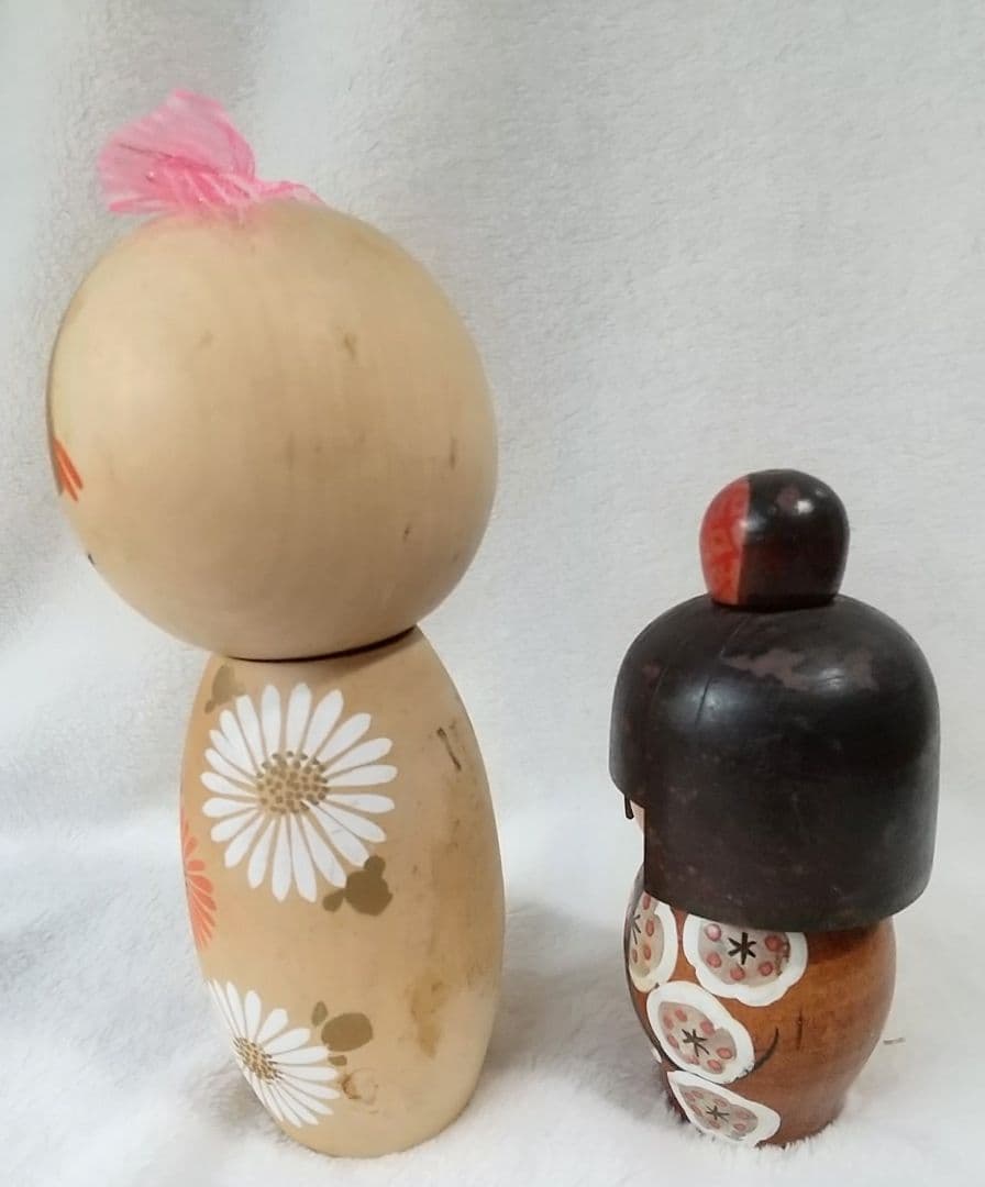 創作こけし　高見沢一夫　青木蓼華　ひな菊　エンジ　梅　　宮下はじめ
