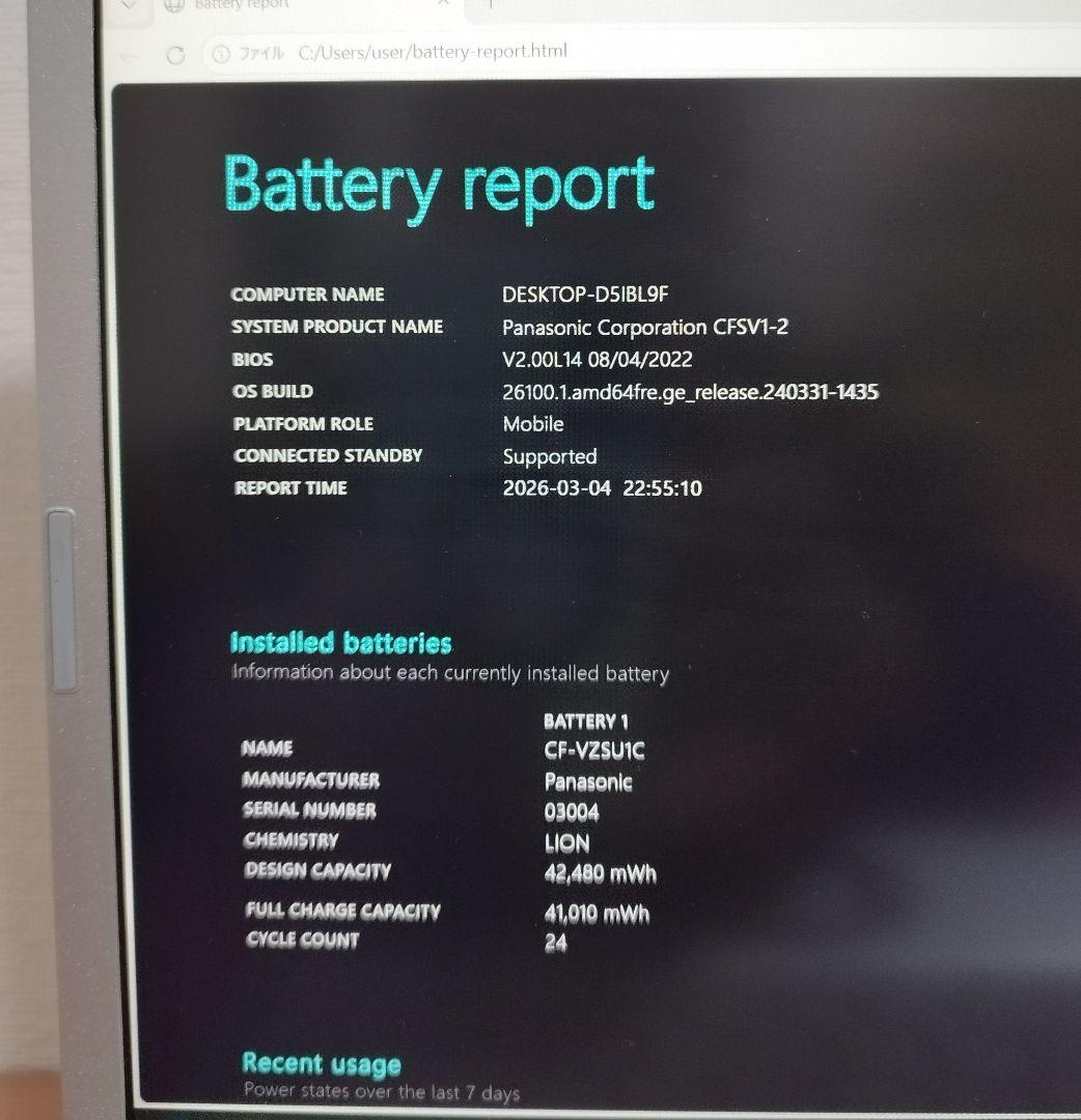 使用4400H CF-SV1 第11代i5/16GB/256GB/office④