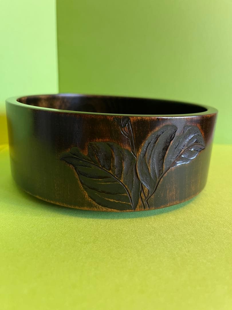 川添日記　重箱　草木彫　漆器