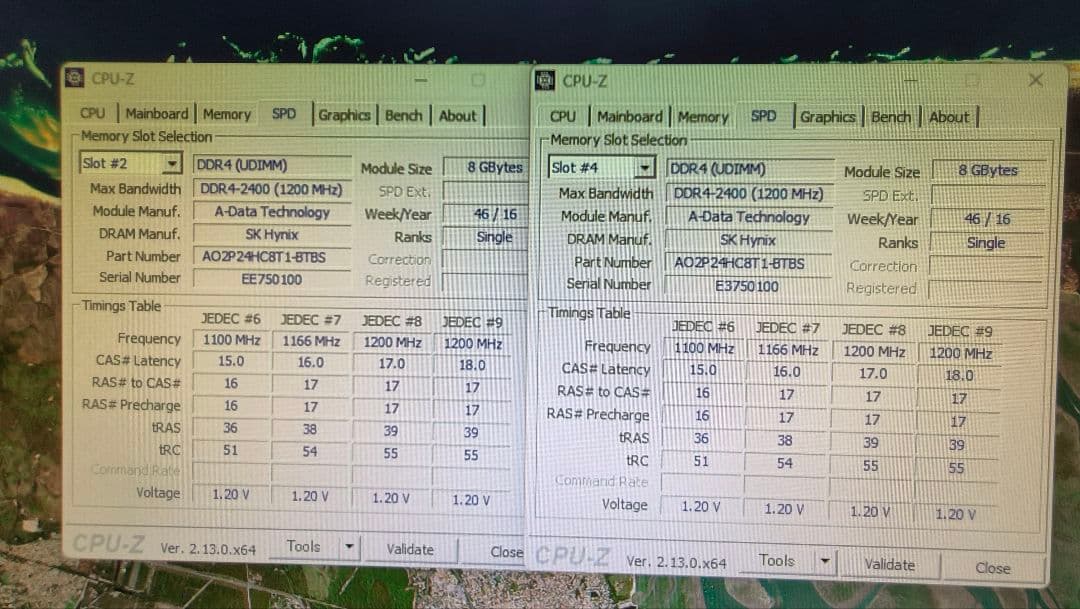 DDR4 8GBx2枚 16GB pc4-2400 動作確認済み ③
