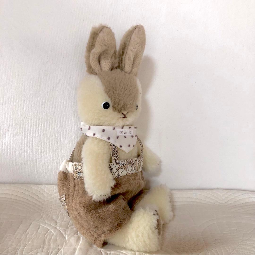 ハンドメイド　おしゃれうさぎくん　アルパカ&ウールのぬいぐるみ