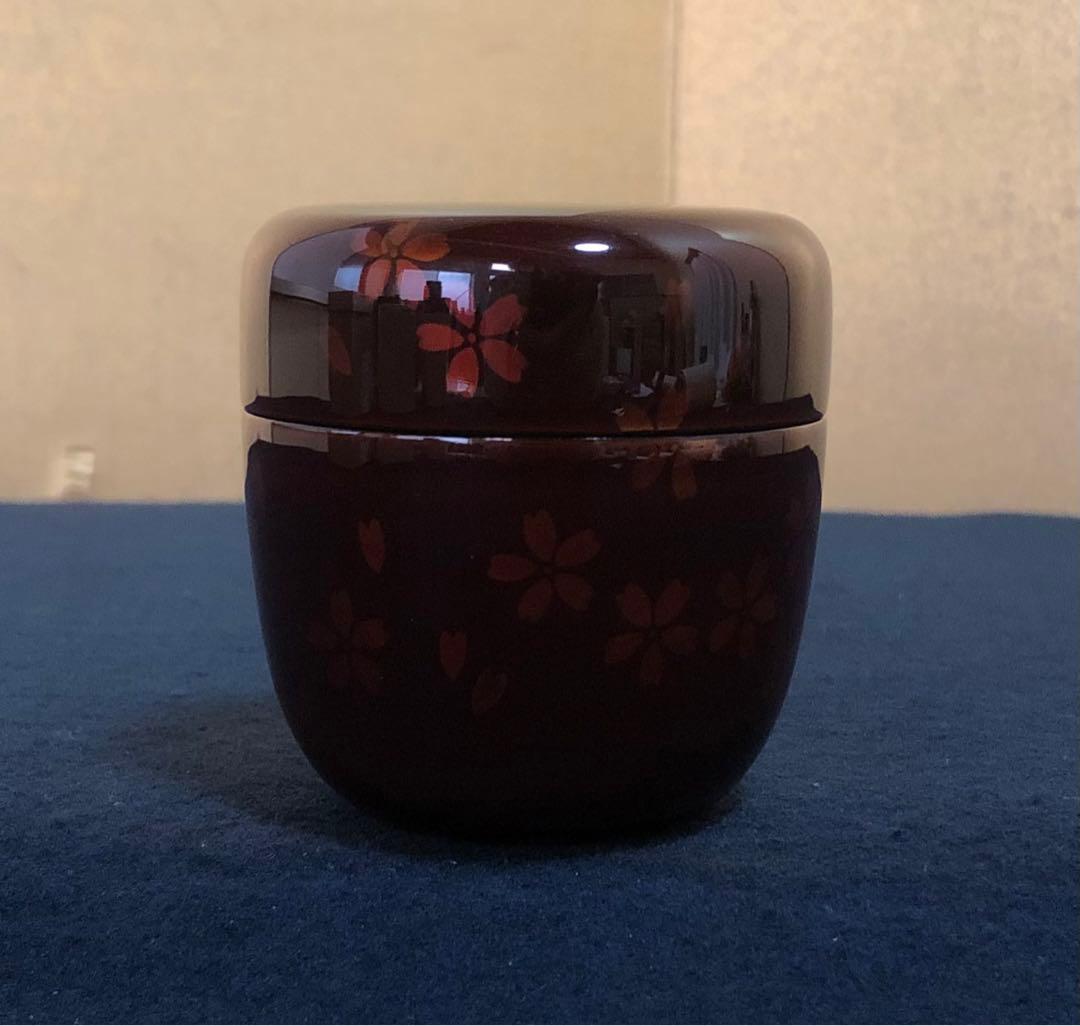 割引❗️《R》茶道具 夜桜蒔絵 中棗 中村湖彩 共箱 元箱　260116き4