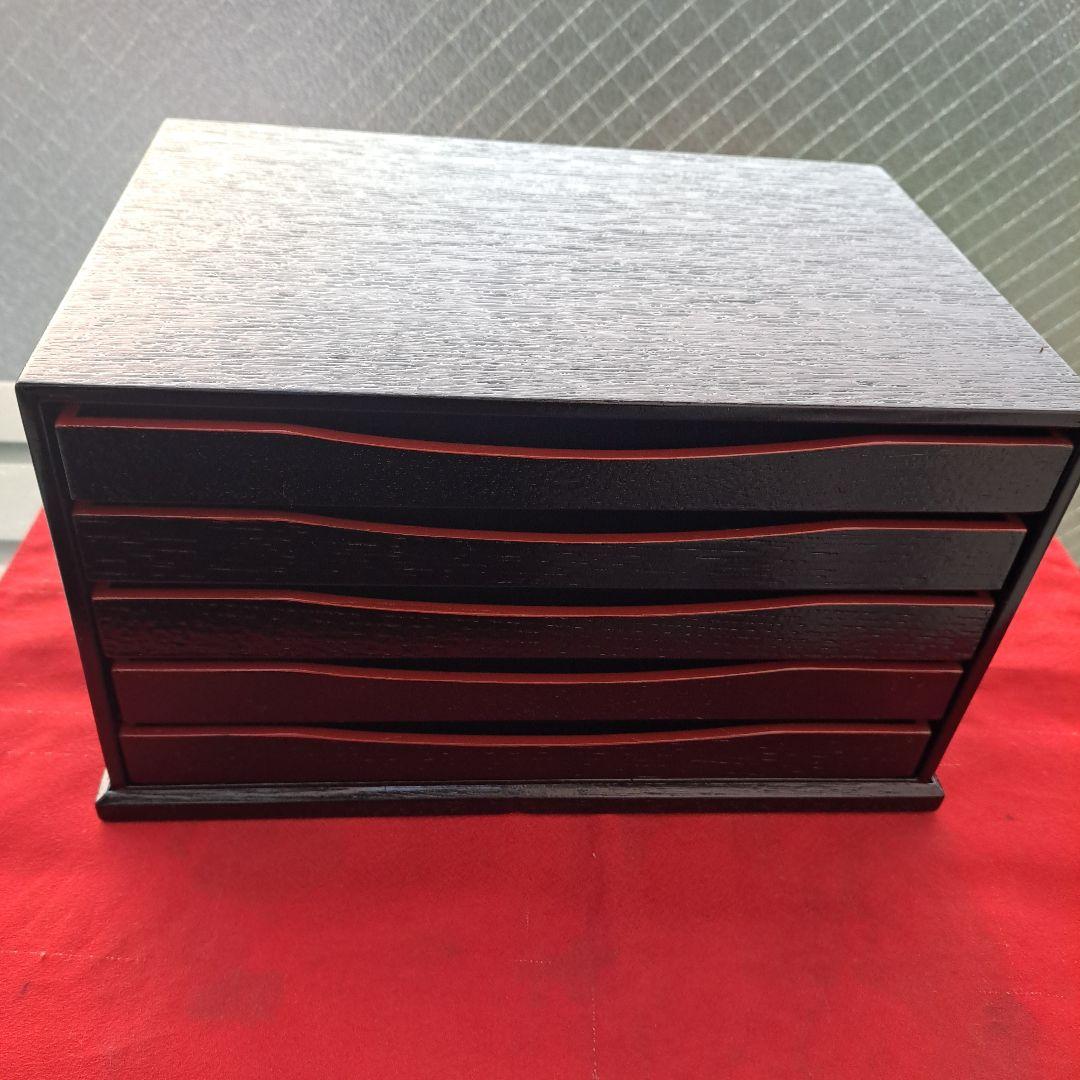 【越前漆器　長角膳×5客】天然木製　　 五重盆　長期保管品