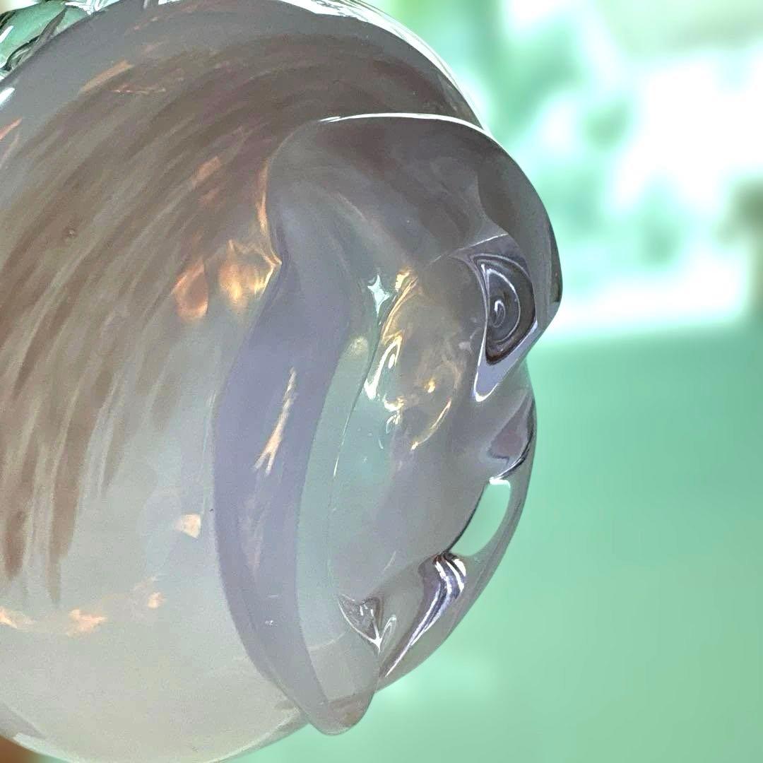 作家物　吹きガラス　片口　硝子ピッチャー　乳白ピンク　【保管品】