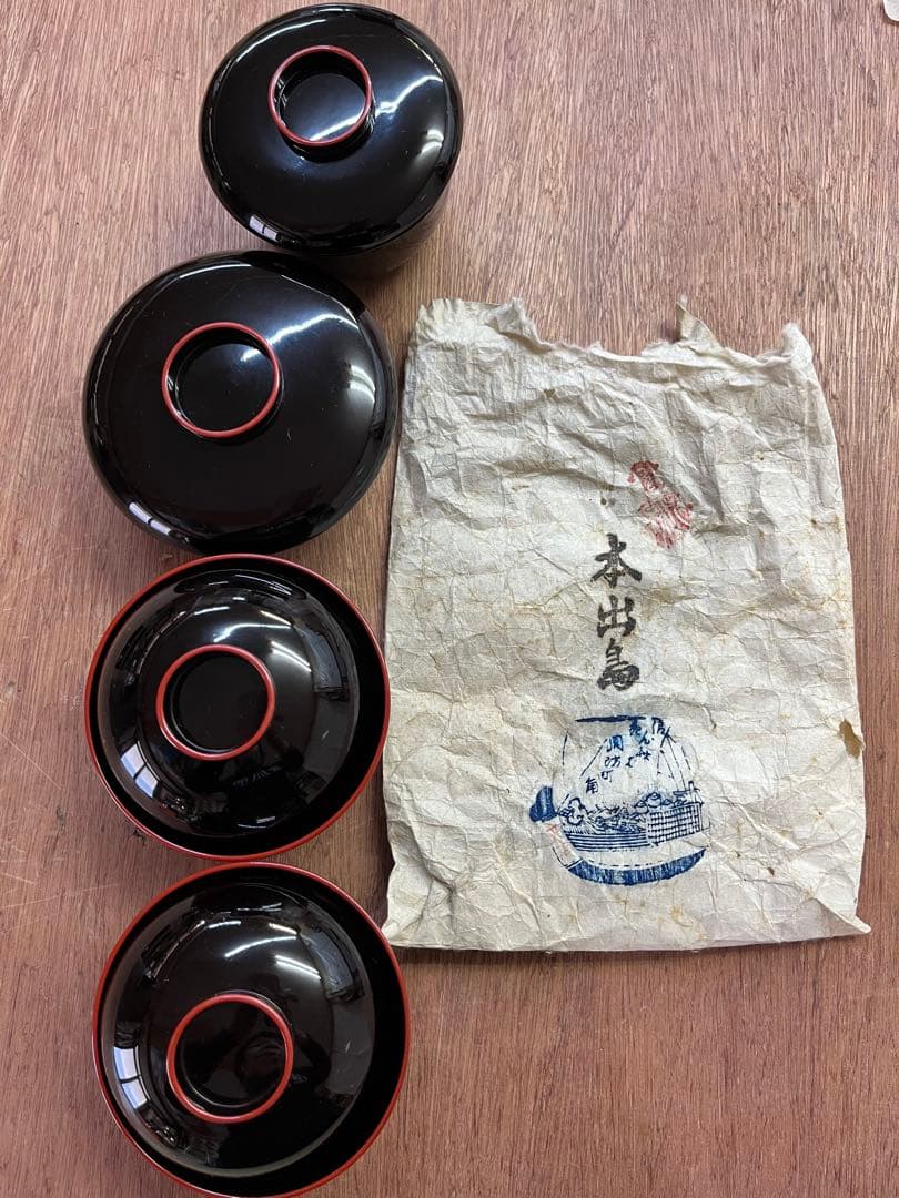 輪島塗　碗と膳