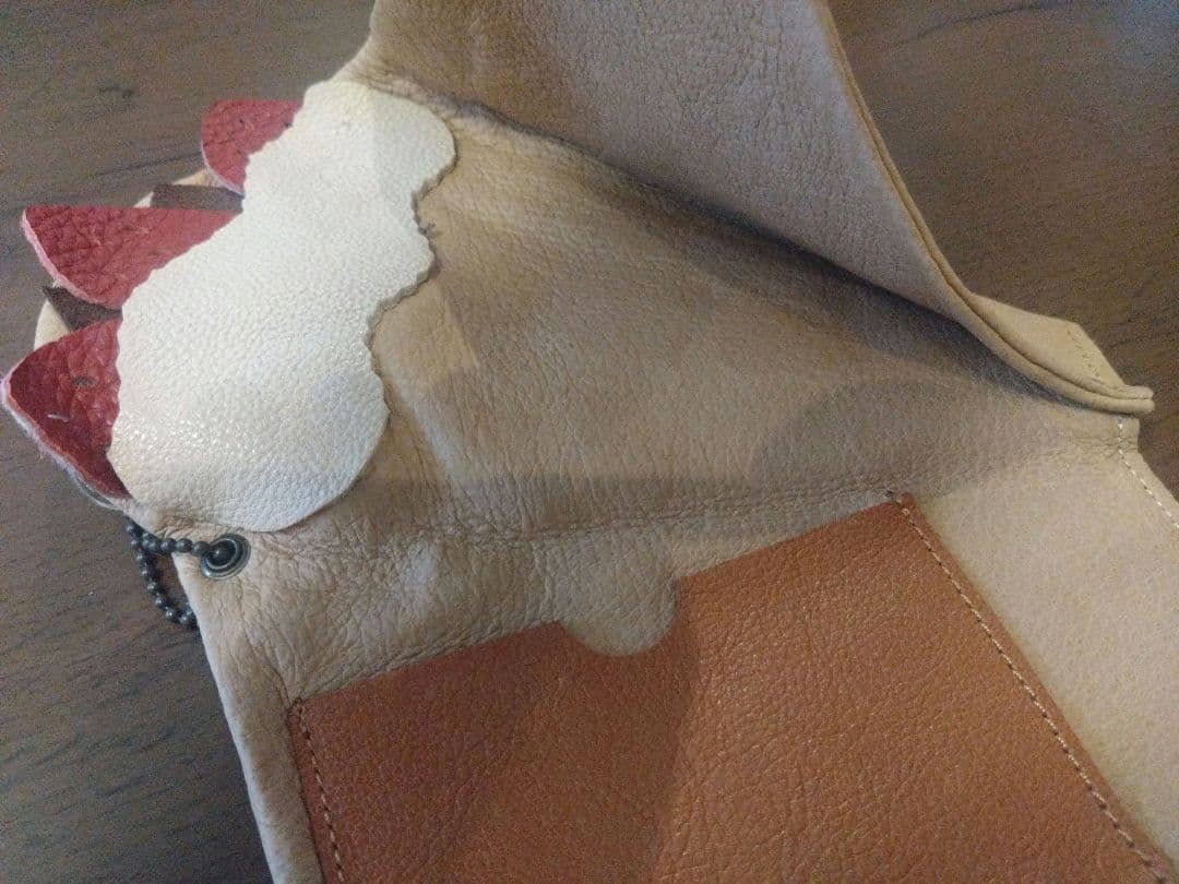レザーコム Leather.Bread クレープカードケース クリームパンポーチ