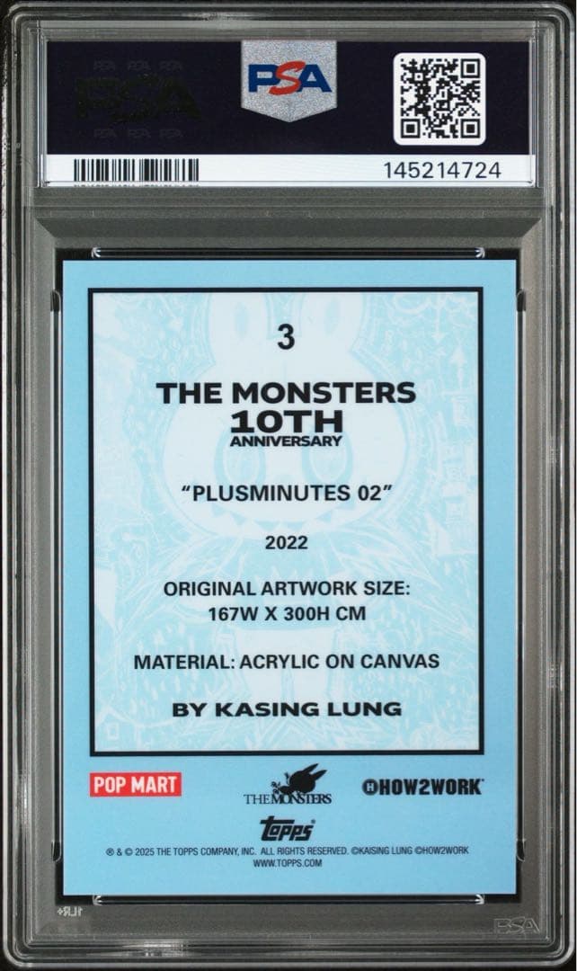 D*！様 PSA10 Topps Labubu #3 PLUSMINUTES 0