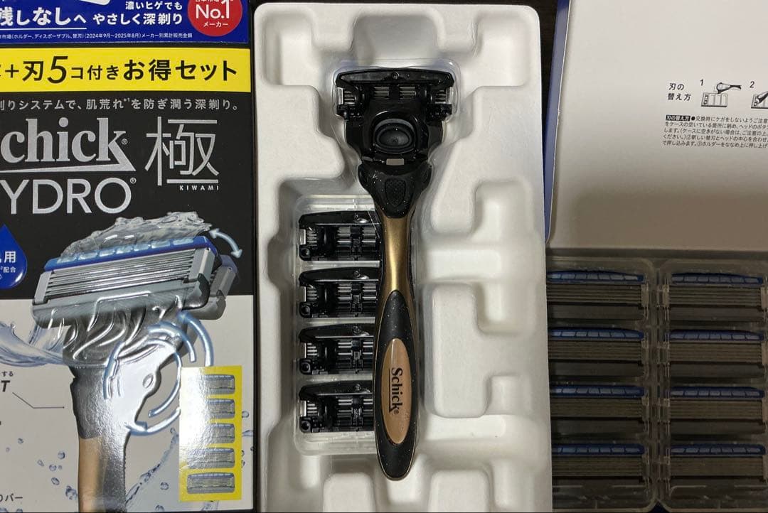 Schick シック ハイドロ極 普通肌 男性用髭剃り 本体 替刃15コ
