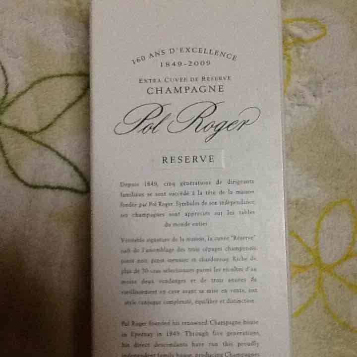 その他 POLROGER. RESERVE    CHAMPAGNE.  1849-09