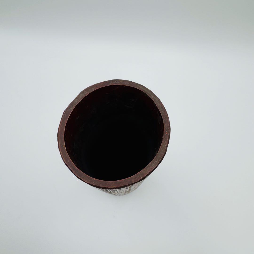 【竹花入　竹工園　花器　花生　竹細工】華道　フラワーアレンジ　アンティーク