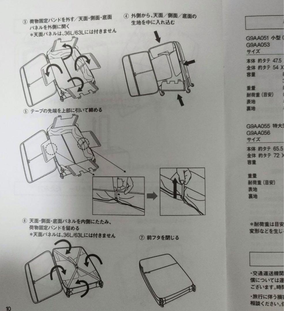 無印良品　半分の厚みで収納できるソフトキャリー36L機内持込み適応サイズ