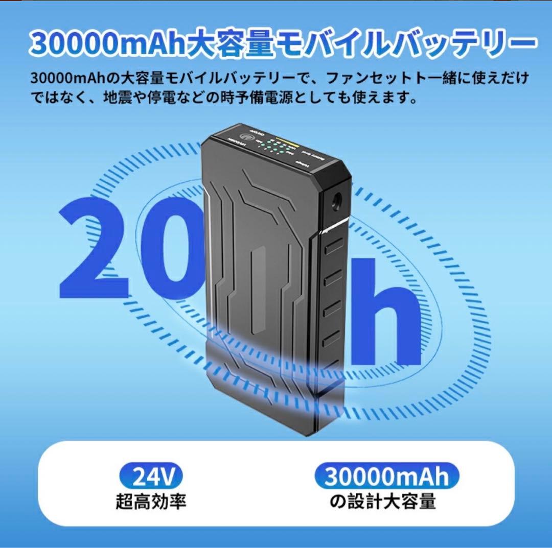 24V 空調服用ファン　バッテリーセット　大風量　PSE認証済