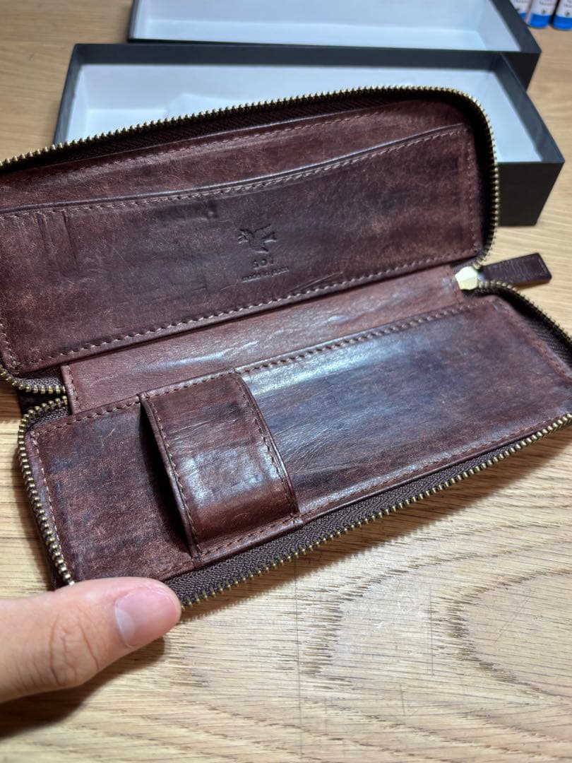 sot BOXペンケースキャメルプエブロ sot ラウンドジッペンケースプエブロ