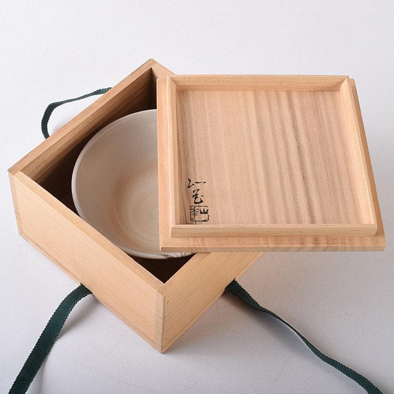 茶道具　京焼　木村山花作　色絵　なでしこ茶碗　共布共箱　8238