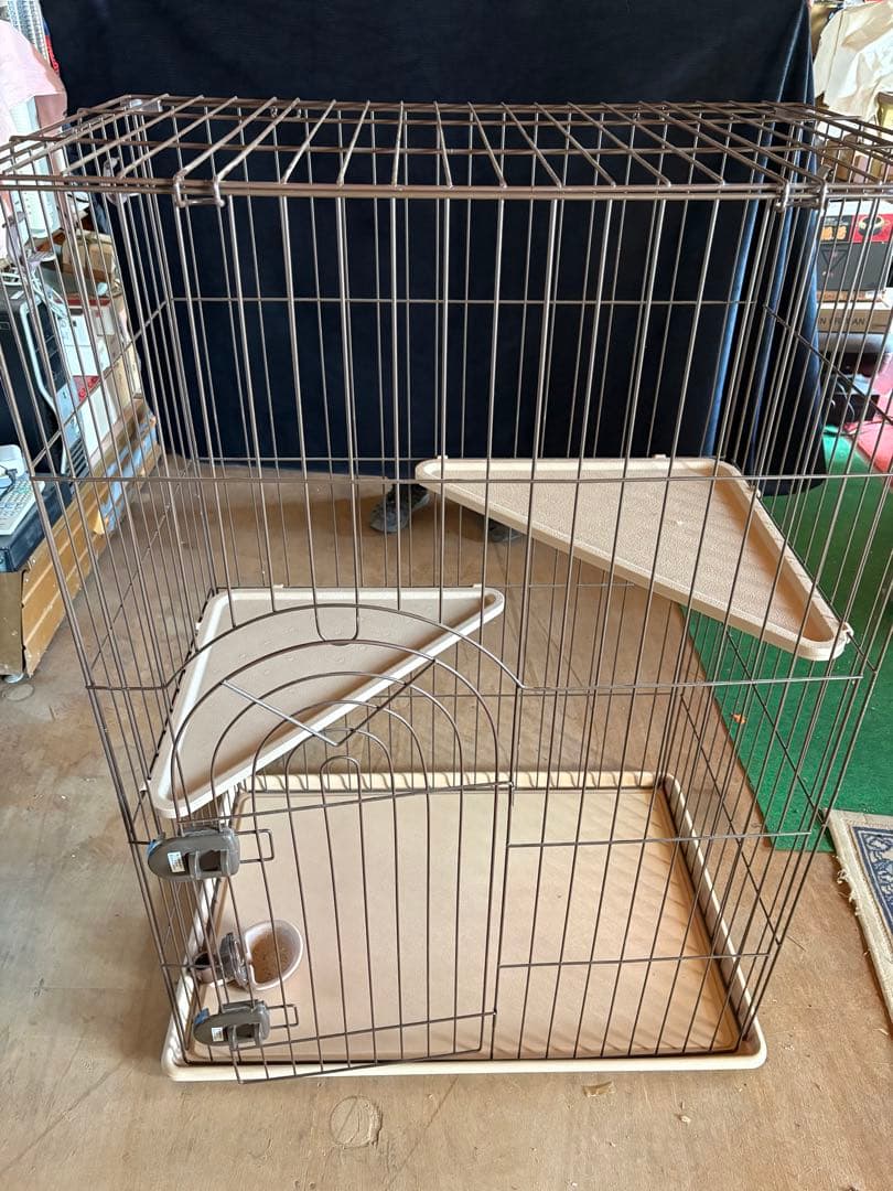 【美品】猫用　キャットケージ 金属製 ダブルロック120✖️84✖️54