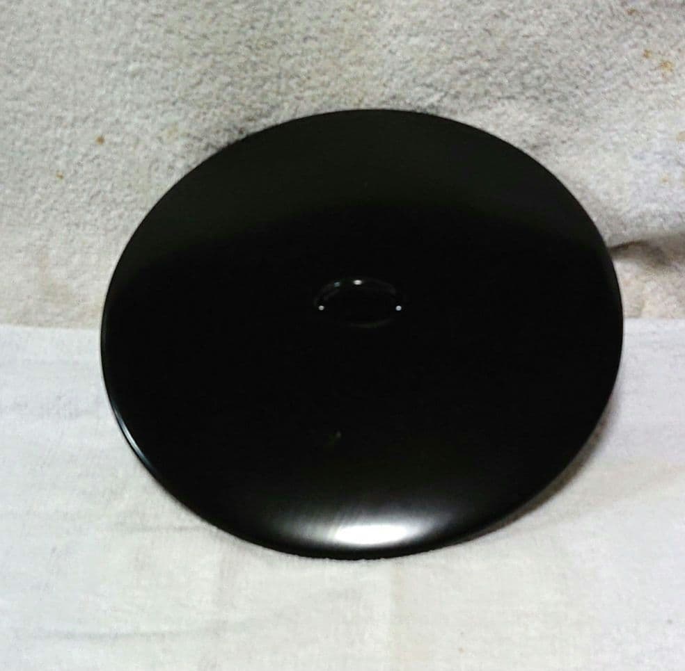 茶道具硝子の水指し黒い漆蓋付きA479