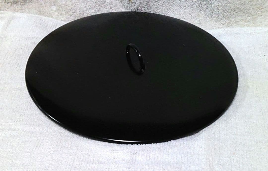 茶道具硝子の水指し黒い漆蓋付きA479