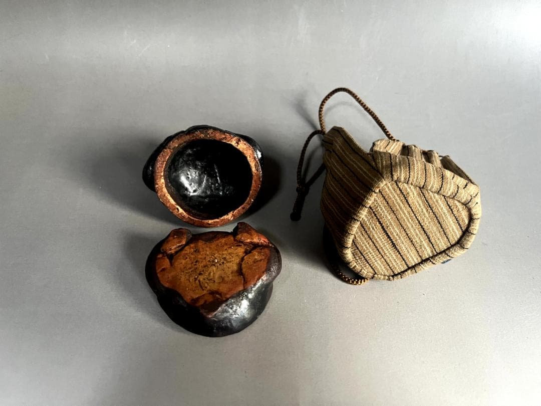 香合■猿 黒釉 縁起物 干支 置物 申 茶道具 古美術 時代物 骨董品■