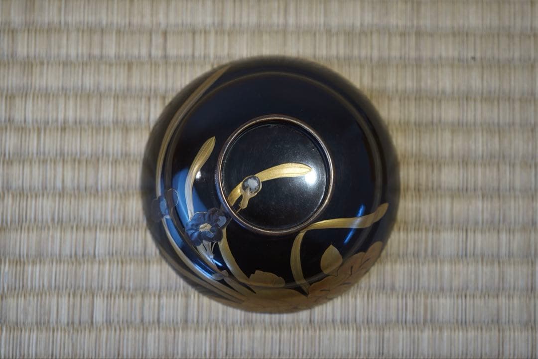 朱内黒漆 杜若図金銀蒔絵 吸物椀 2客/ 輪島塗 木製漆器 茶懐石