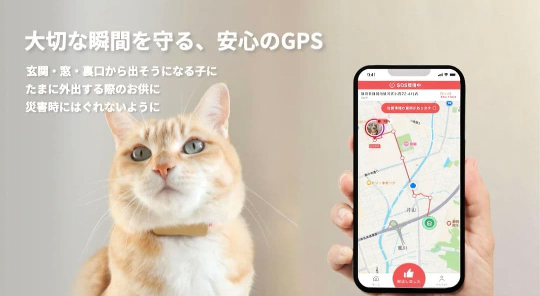 ねこなら GPSスマート首輪 猫用 Lサイズ