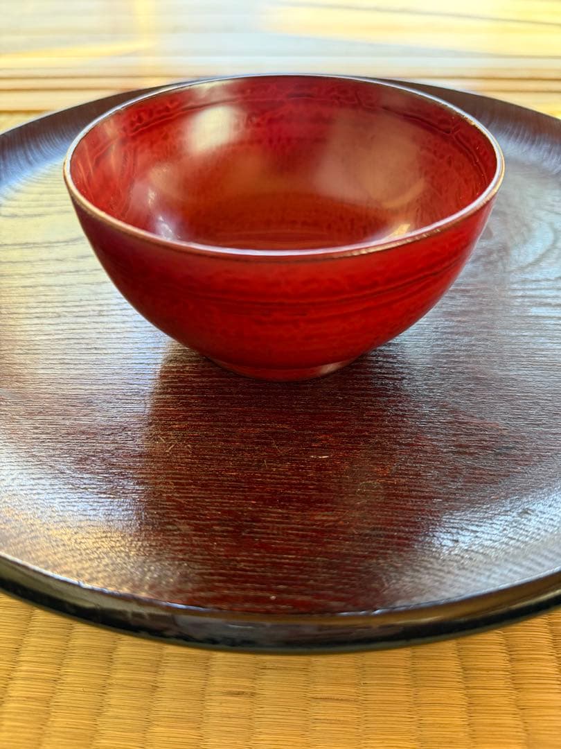 極上逸品！輪島塗 角偉三郎 作　正倉院朱塗り小椀（五つ星）➀