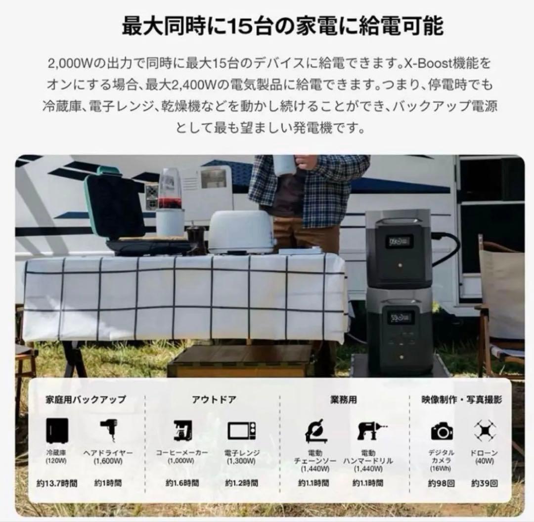 4月７日発送8日着　R8年3月購入　エコフロー　デルタ2 マックス　2048Wh