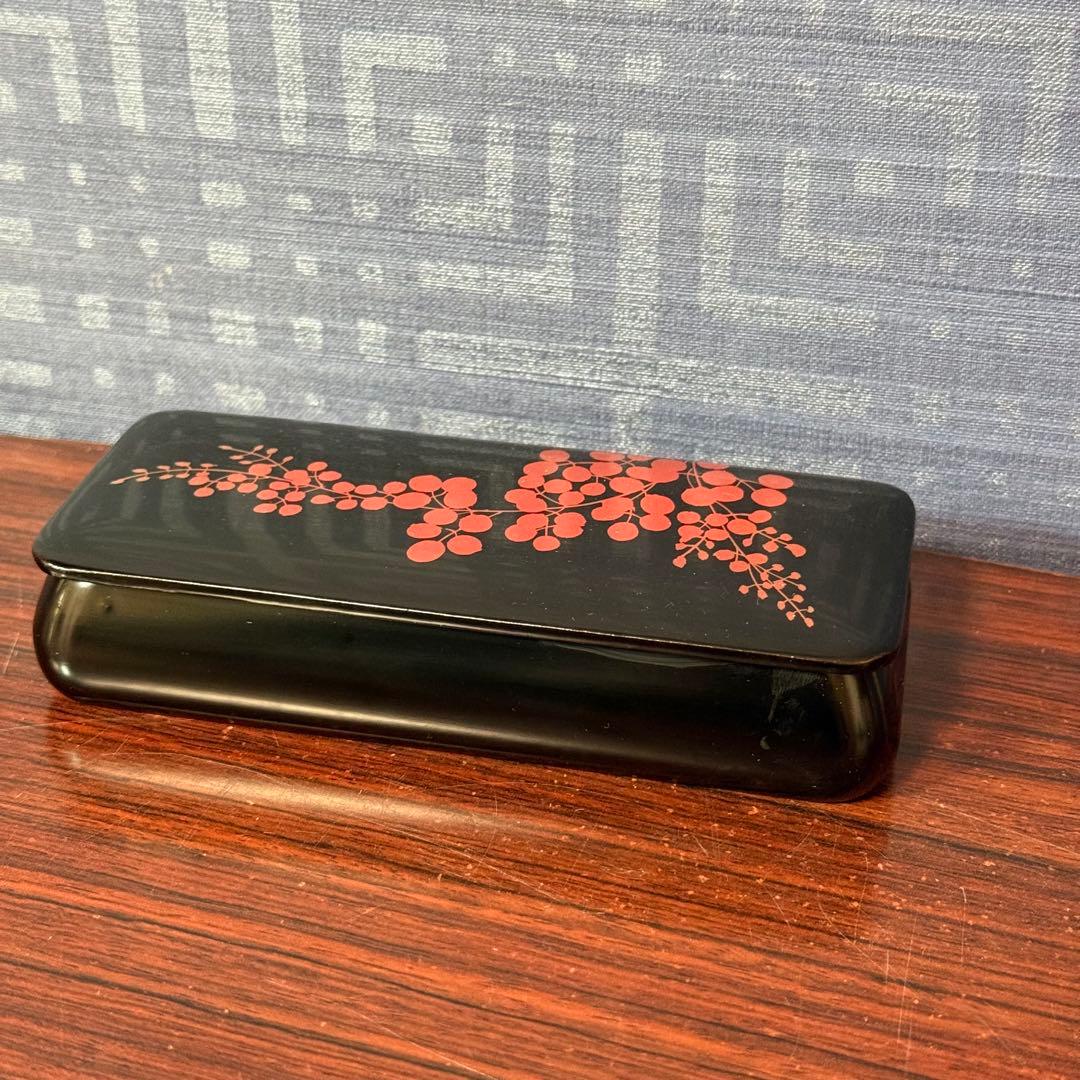 漆器 お盆＆小皿セット 南天柄 黒塗り 和モダン 菓子器揃 来客用　惣黒