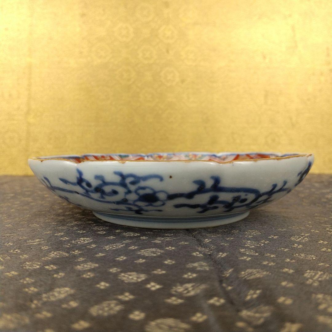 伊万里　錦手窓抜梅文小皿