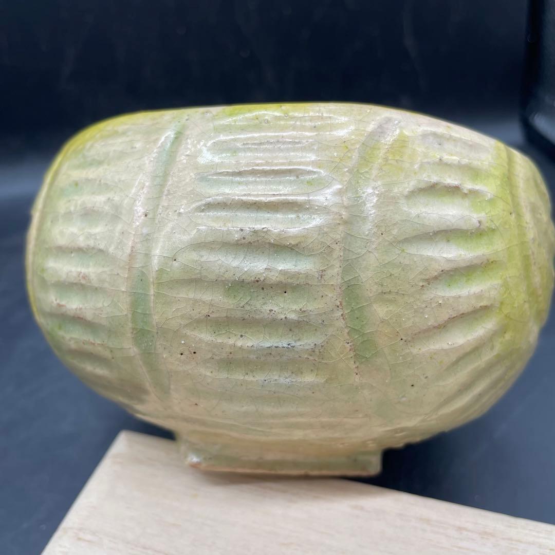 【300】京都 鼠鉄絵俵手抹茶茶碗 古物江戸後期