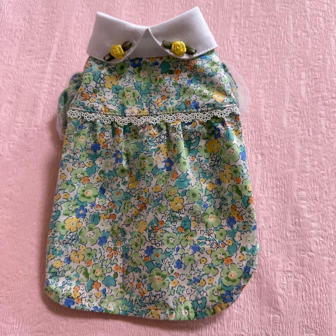 小花柄ワンピース/バレッタ付き