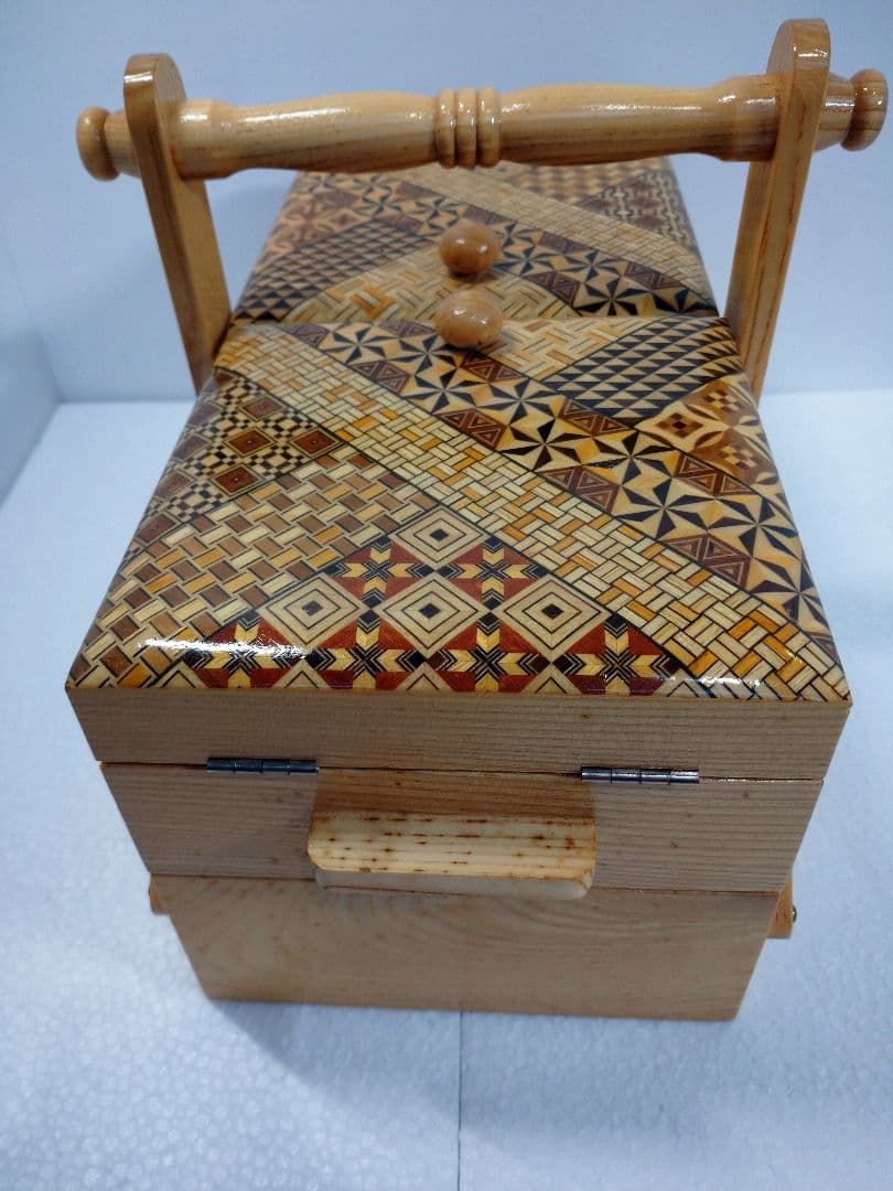 箱根細工 寄木細工 裁縫箱 箱根寄木細工 中古品