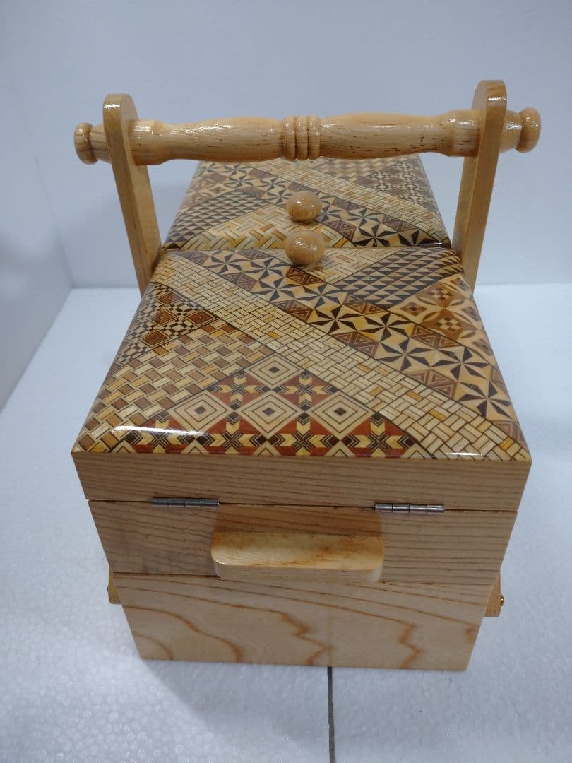 箱根細工 寄木細工 裁縫箱 箱根寄木細工 中古品