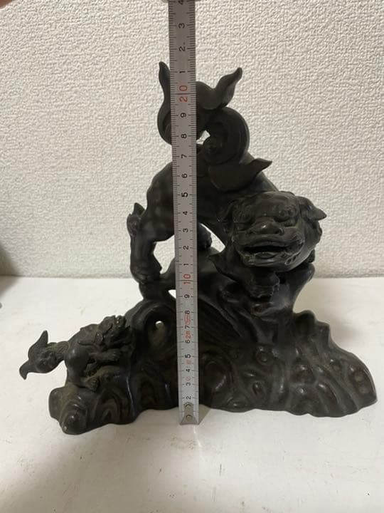 骨董香炉　置物  銅製香炉　作家物獅子香炉