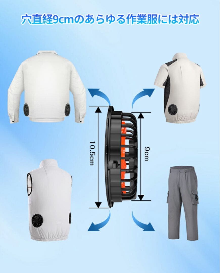 ファンバッテリーセット 空調服 熱中症対策 空調作業服 アウトドア 外作業