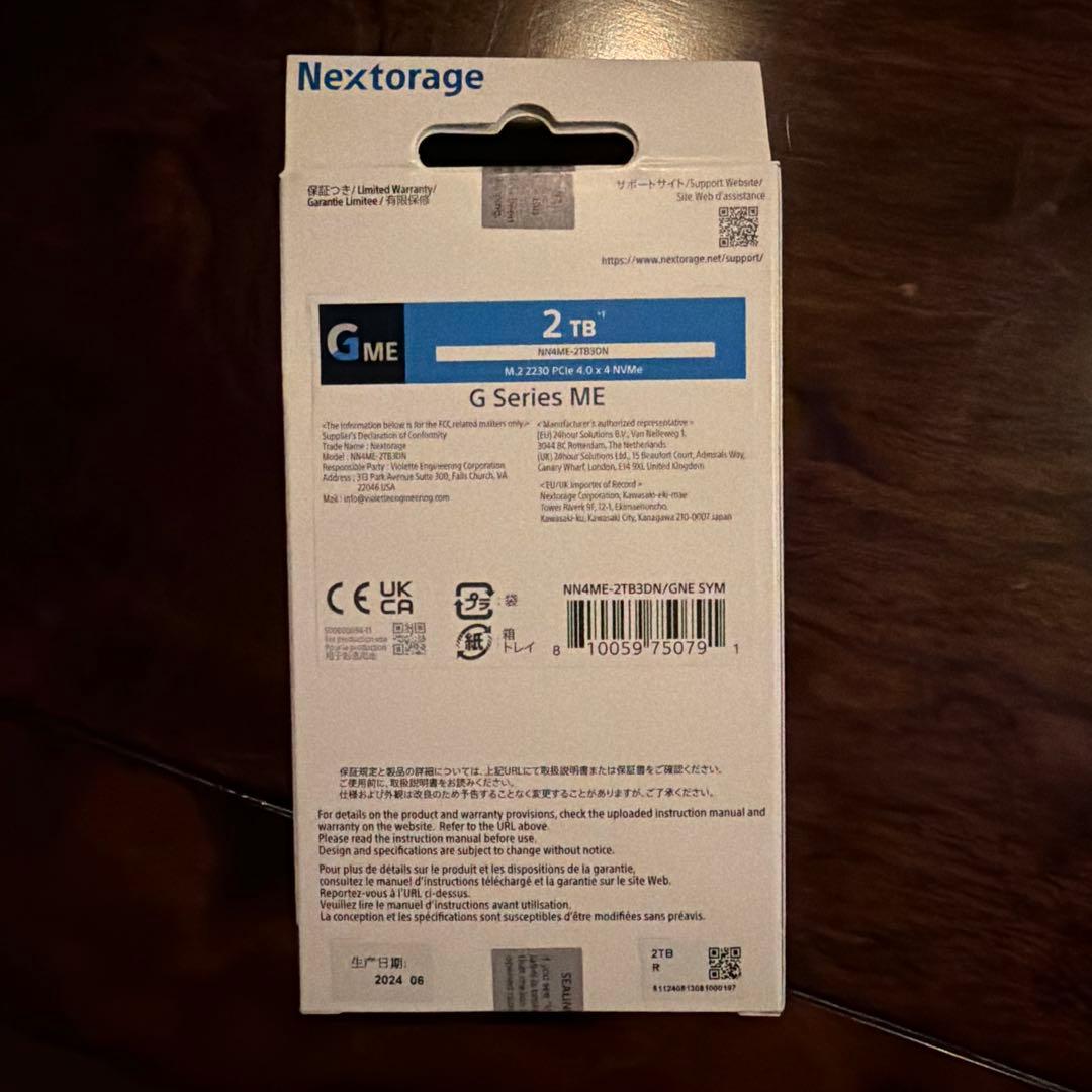 内蔵型SSD Nextorage SSD 2TB M.2 2230 PCI
