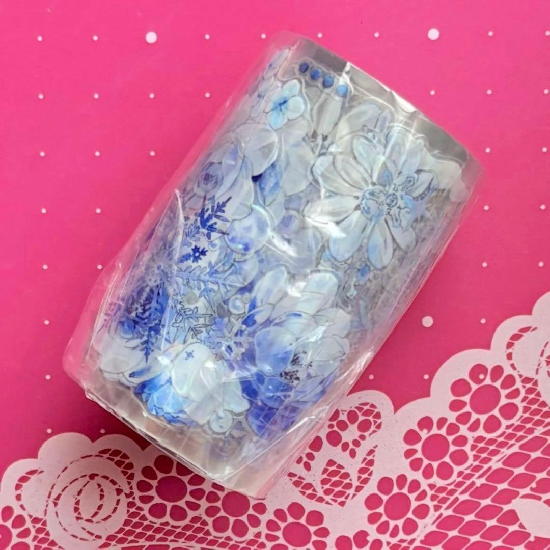 贝壳光 映雪蓝 ダイカット加工 6.5cm×6m 海外マスキングテープ　雪の結晶