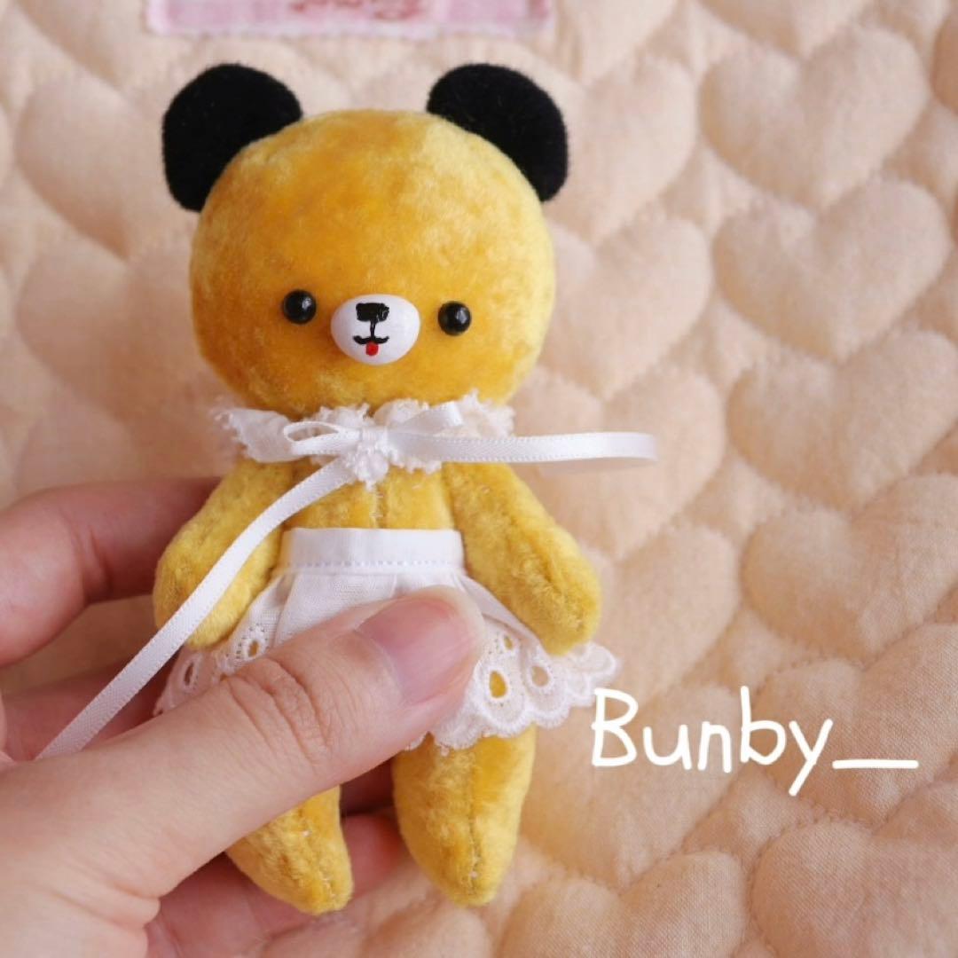 ミニミニテディベア 黒ミミ熊 ぬいぐるみ ハンドメイド 海外作家様 くま 熊