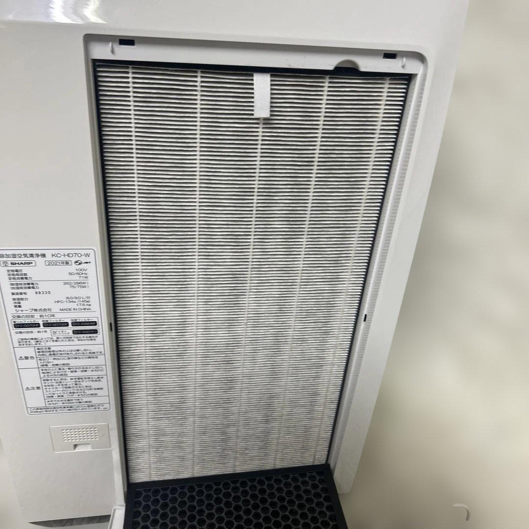 SHARP 除加湿空気清浄機　2021年 KC-HD70-W プラズマクラスター